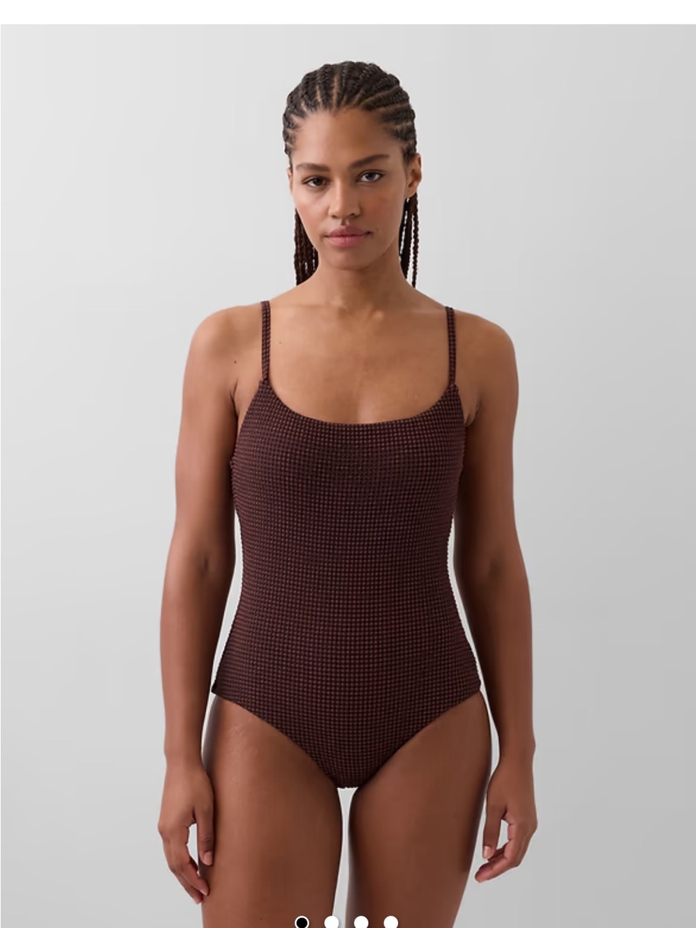 GAP Chocolate Brown Textured One-Piece Swimsuit